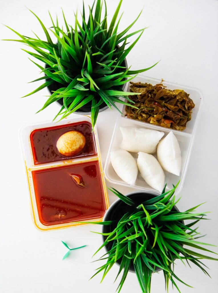 curry, meal, dish, cuisine, plants, table, food, nature, malay cuisine, flat lay